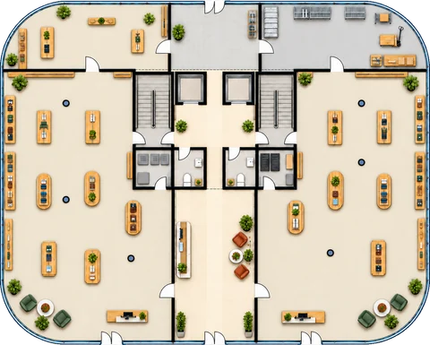 Ground floor furnished floor plan